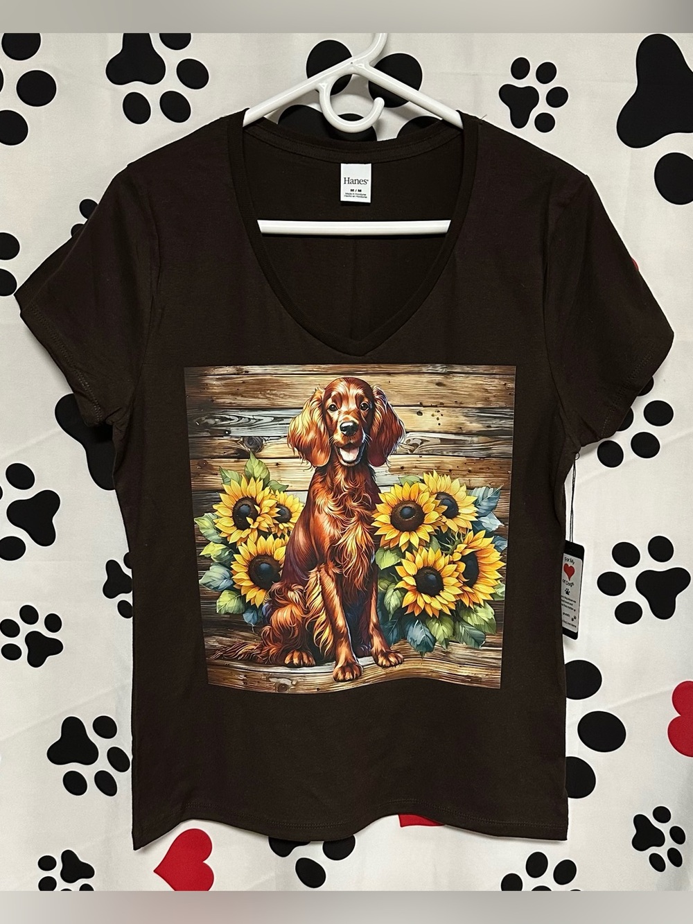 Dog Graphic V-Neck Tee - NWT/NIP